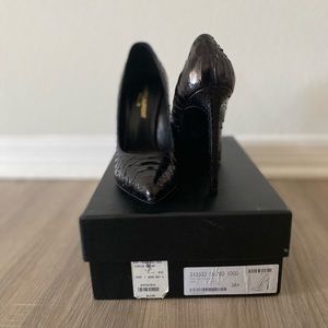 YSL black snake skin Pumps size 36+